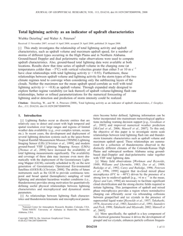 Total Lightning Activity As an Indicator of Updraft Characteristics Wiebke Deierling1 and Walter A