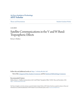 Satellite Communications in the V and W Band: Tropospheric Effects Bertus A