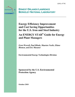 Energy Efficiency Improvement and Cost Saving Opportunities for the U.S