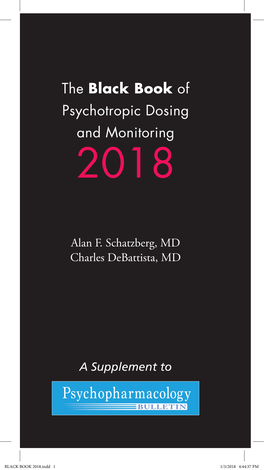 The Black Book of Psychotropic Dosing and Monitoring 2018