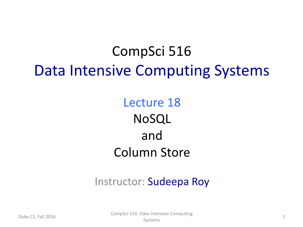 Data Intensive Computing Systems
