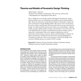 Theories and Models of Parametric Design Thinking