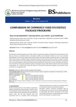 Comparison of Commonly Used Statistics Package Programs