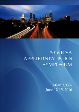 2016 Icsa Applied Statistics Symposium