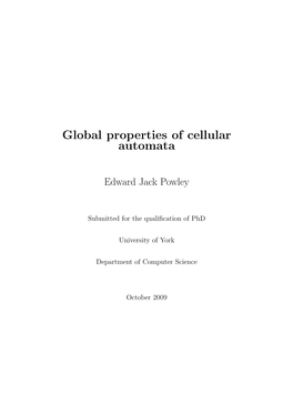 Global Properties of Cellular Automata