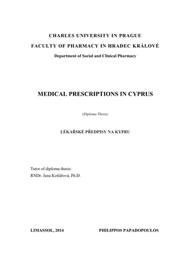Medical Prescriptions in Cyprus