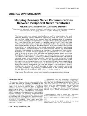 Mapping Sensory Nerve Communications Between Peripheral Nerve Territories