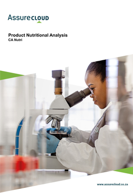 Product Nutritional Analysis