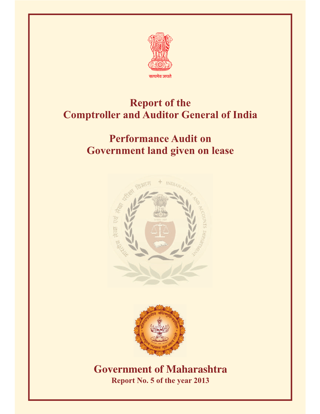 Government of Maharashtra Report of the Comptroller and Auditor