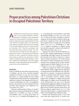 Prayer Practices Among Palestinian Christians in Occupied Palestinian Territory