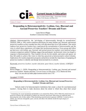 Responding to Heteronormativity: Lesbian, Gay, Bisexual and Asexual Preservice Teachers’ Dreams and Fears