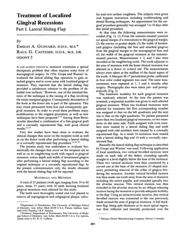 Treatment of Localized Gingival Recessions: Part I. Lateral Sliding