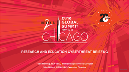 Research and Education Cyberthreat Briefing (PDF)