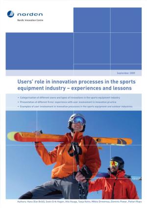 Users' Role in Innovation Processes in the Sports