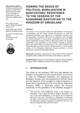 Resistance to the Cession of the Kangwane