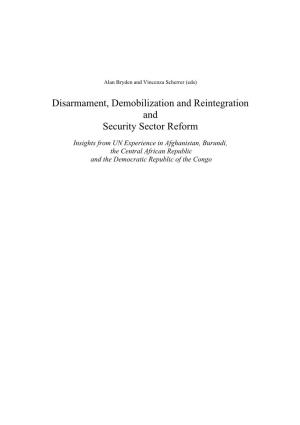 Disarmament, Demobilization and Reintegration and Security Sector Reform