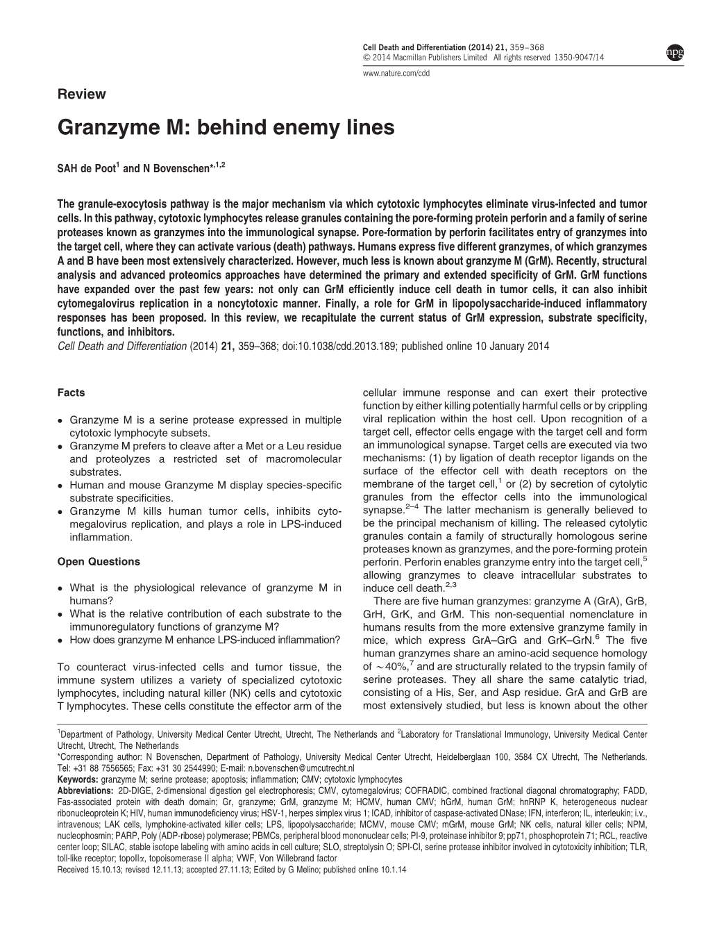 Granzyme M: Behind Enemy Lines