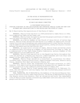 House Concurrent Resolution No.58 (2018