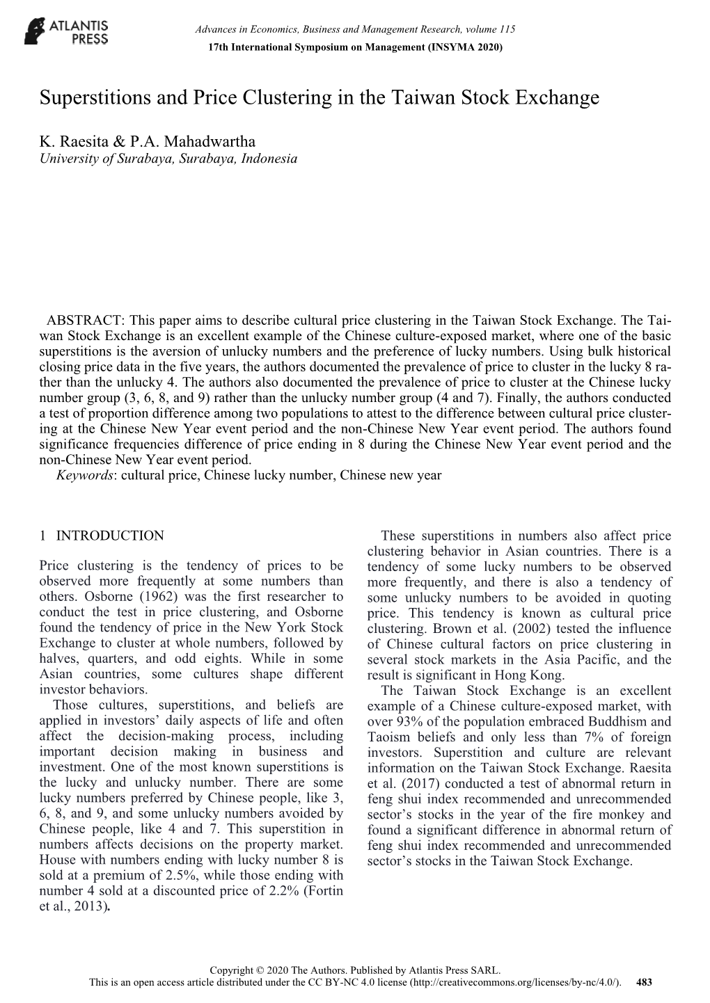 Superstitions and Price Clustering in the Taiwan Stock Exchange