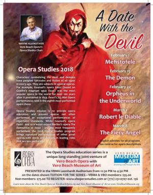 Opera Studies 2018 February 15 Characters Symbolizing the Devil and Demons Have Peopled Fairytales and Fiction of All Types the Demon in Every Age