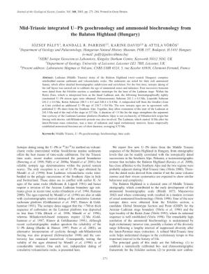 Mid-Triassic Integrated U–Pb Geochronology and Ammonoid Biochronology from the Balaton Highland (Hungary)