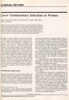 Lower Genitourinary Infections in Women