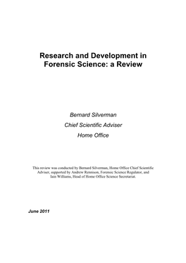 Research and Development in Forensic Science: a Review