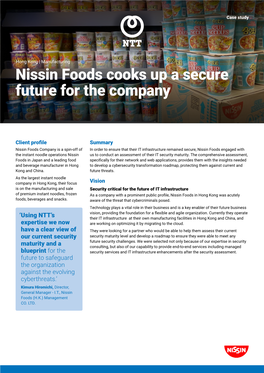 Nissin Foods Cooks up a Secure Future for the Company