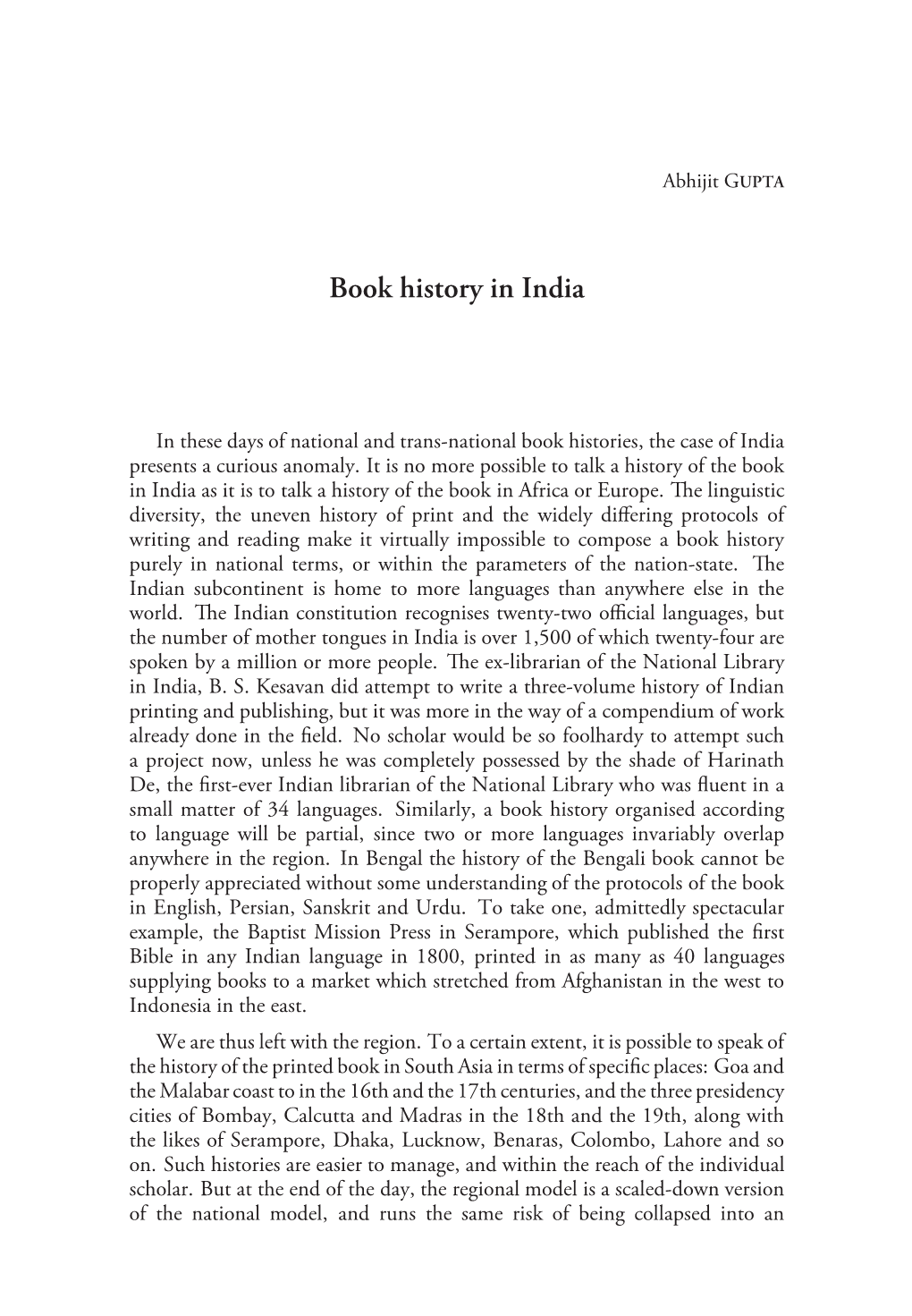 Book History in India