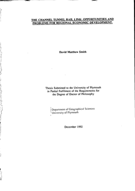 The Channel Tunnel Rail Link: Opportunities and Problems for Regional Economic Development