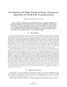 Development and Flight Testing of Energy Management Algorithms for Small-Scale Sounding Rockets