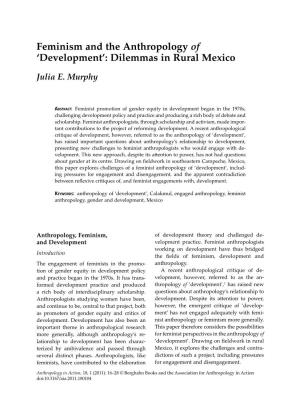 Feminism and the Anthropology of 'Development'