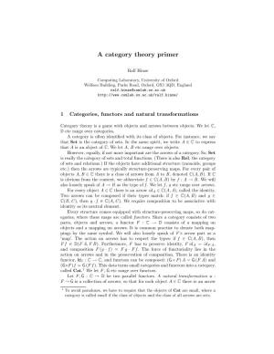 A Category Theory Primer
