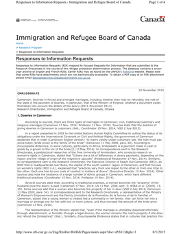 Immigration and Refugee Board of Canada Page 1 of 4