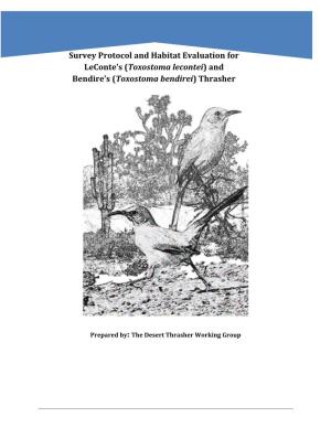 Survey Protocol and Habitat Evaluation for Leconte's