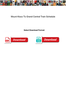 Mount Kisco to Grand Central Train Schedule
