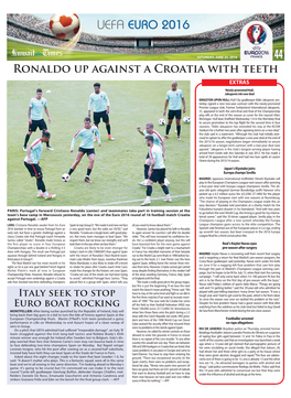 Ronaldo up Against a Croatia with Teeth