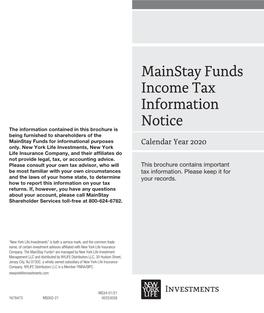 Mainstay Funds Income Tax Information Notice