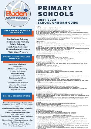 21-22 Primary Schools Uniform Guide