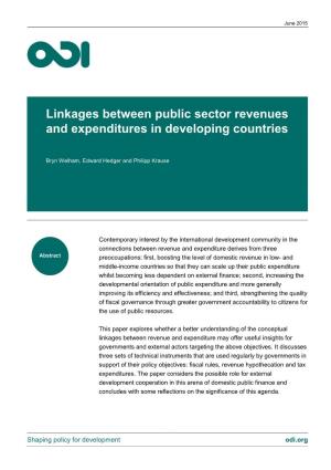 Linkages Between Public Sector Revenues and Expenditures in Developing Countries