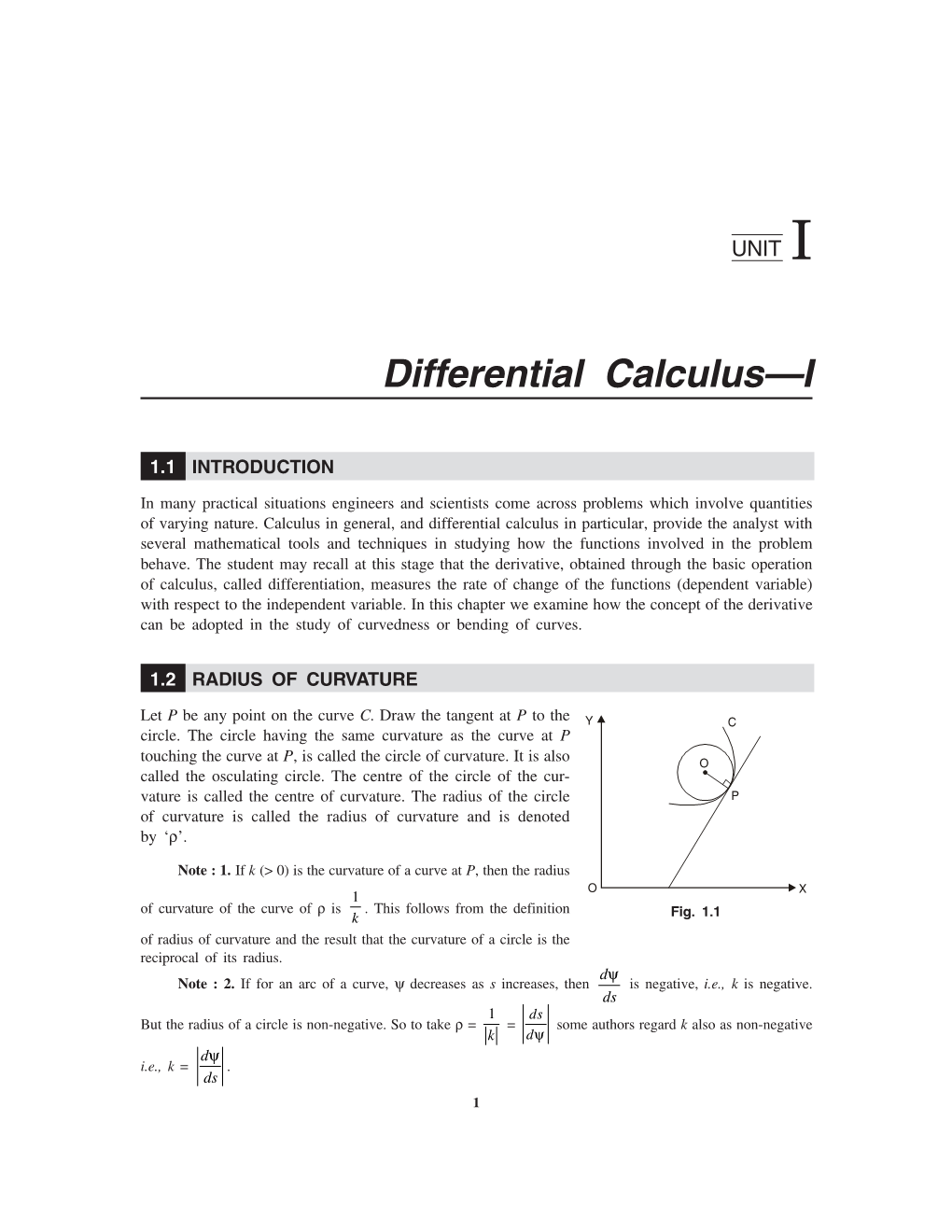 Differential Calculus—I