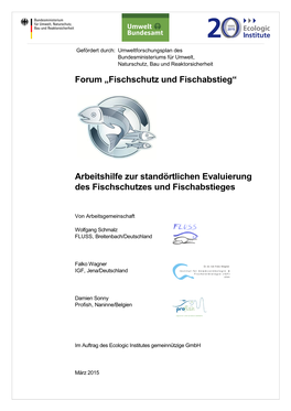 Forum „Fischschutz Und Fischabstieg“ Arbeitshilfe Zur Standörtlichen