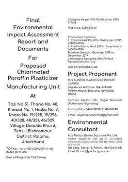 Final Environmental Impact Assessment Report and Documents