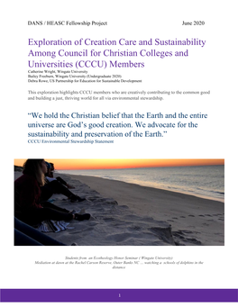 Exploration of Creation Care and Sustainability Among Council For
