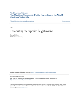 Forecasting the Capesize Freight Market Kyong H