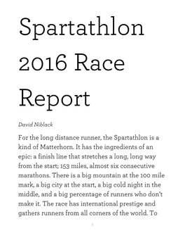 For the Long Distance Runner, the Spartathlon Is a Kind of Matterhorn