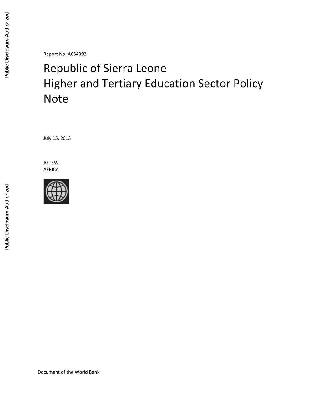 World Bank Document