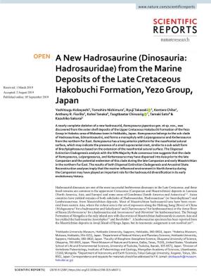 (Dinosauria: Hadrosauridae) from the Marine