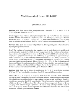 Mid-Semestral Exam 2014-2015
