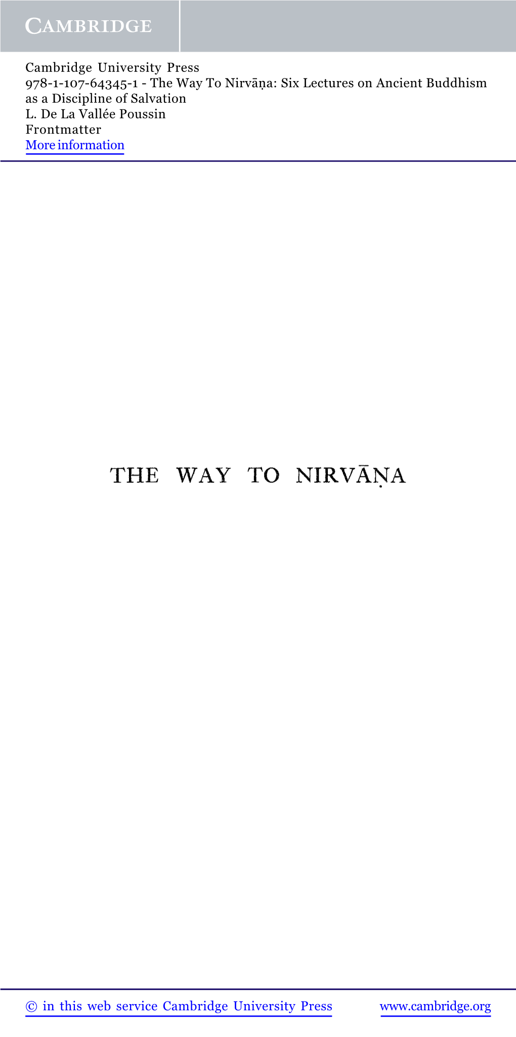 The Way to Nirvana